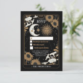 Carte de réponse alignée RSVP Tarot Moon Stars de  (Debout devant)