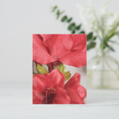 carte de réponse amaryllis mariage rouge (Debout devant)