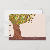 Carte de réponse Amour Arbre Tomber Coeur Feuilles (Dos)