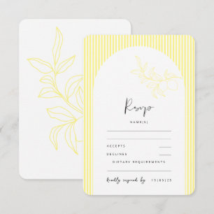 Carte de réponse ANNA Modern Italian Lemon Stripes