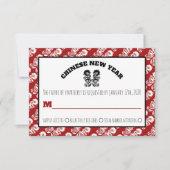 Carte de réponse année nouvelle chinoise dragon or (Devant)