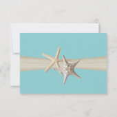 Carte de réponse Aqua Beach et Burlap (Dos)