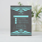 Carte de réponse Aqua Deco Chalkboard (Debout devant)