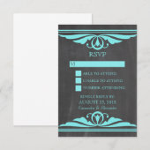 Carte de réponse Aqua Deco Chalkboard (Devant / Derrière)