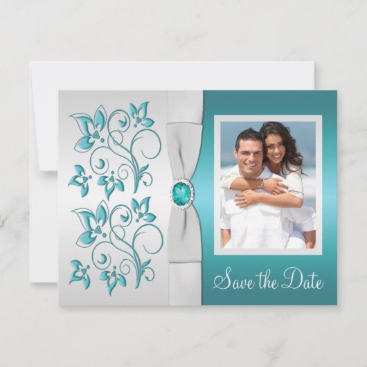 Carte de réponse Aqua-marine et Silver II (Devant)