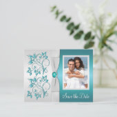 Carte de réponse Aqua-marine et Silver II (Debout devant)