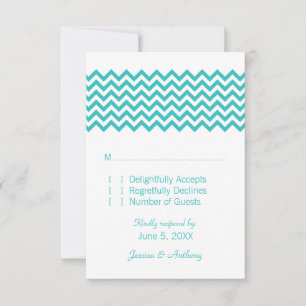 Carte de réponse Aqua Simple Chevron