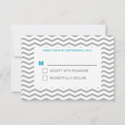 Carte de réponse Aqua Zig Zag (Devant)