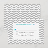 Carte de réponse Aqua Zig Zag (Devant / Derrière)