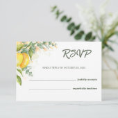 Carte de réponse aquarelle rustique citrons et euc (Debout devant)