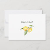 Carte de réponse aquarelle rustique citrons et euc (Dos)