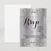 Carte de réponse argent et noir (Devant / Derrière)