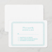 Carte de réponse arrondie Aqua encerclée (Devant / Derrière)