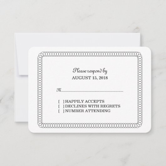 Carte de réponse arrondie en ébène (Devant)