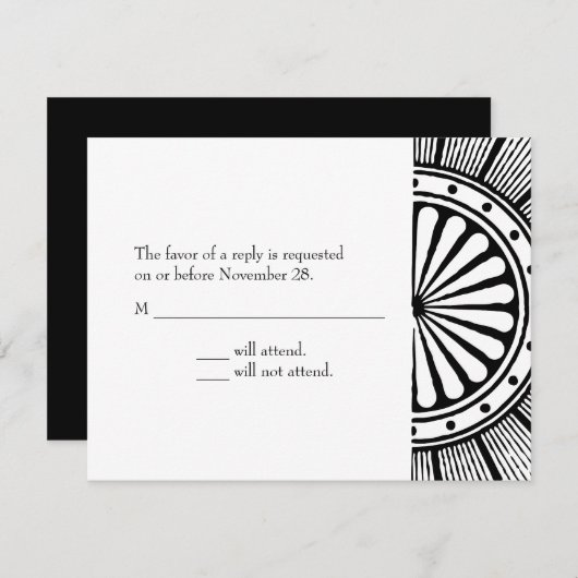 Carte de réponse Art déco A2 (Devant / Derrière)