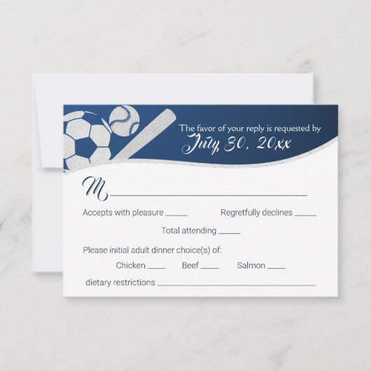 Carte de réponse au baseball de football avec choi (Devant)