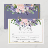 Carte de réponse au choix de repas de mariage flor (Devant / Derrière)