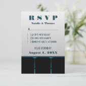 Carte de réponse au cinéma, bleu (Debout devant)