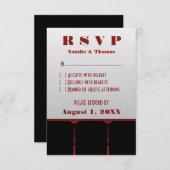 Carte de réponse au cinéma, rouge (Devant / Derrière)