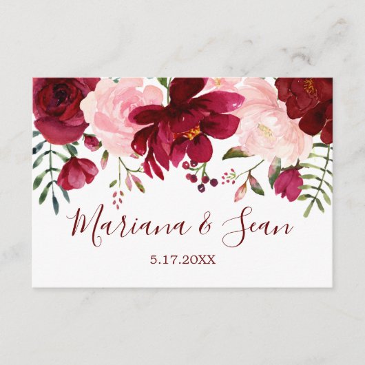 Carte de réponse au code QR du Mariage Floral de B (Devant)