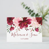 Carte de réponse au code QR du Mariage Floral de B (Debout devant)