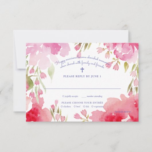 Carte de réponse au feuillage béni (Devant)