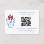 Carte de réponse au mariage avec code QR à carreau (Devant)