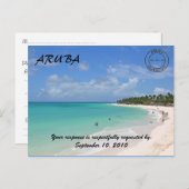 Carte de réponse au mariage sur la plage (Devant / Derrière)