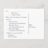 Carte de réponse au mariage sur la plage (Dos)