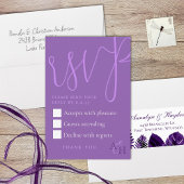 Carte de réponse au mariage violet