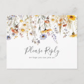 Carte de réponse au menu de fleurs sauvages d'auto (Devant)