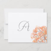 Carte de réponse au monogramme de l'arbre gris cor (Dos)