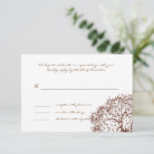 Carte de réponse au monogramme de mariage de l'arb (Debout devant)