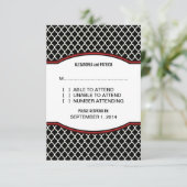 Carte de réponse au Quatrefoil Red Elegant (Debout devant)