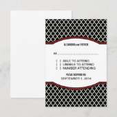 Carte de réponse au Quatrefoil Red Elegant (Devant / Derrière)