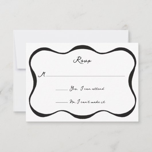 Carte de réponse au ruban encrée (Devant)