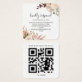 Carte de réponse au site Web de mariage avec code (Devant & derrière)