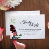 Carte de réponse au site Web de mariage pour la cé