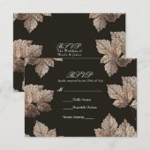 Carte de réponse automne rustique feuilles bronze  (Devant / Derrière)