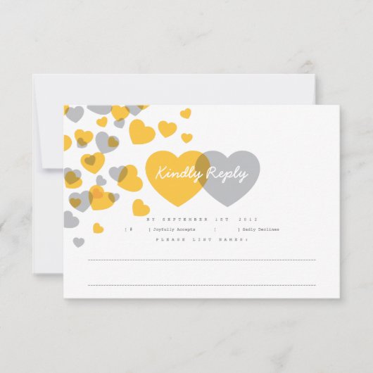 Carte de réponse aux coeurs modernes (Devant)