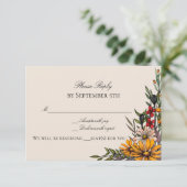 Carte de réponse aux fleurs d'automne riches (Debout devant)