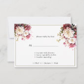 Carte de réponse aux fleurs d'été aquarelle rose b (Dos)