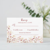 Carte de réponse aux fleurs sauvages Boho (Debout devant)