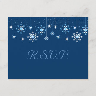 Carte de réponse aux flocons de neige de mariage d
