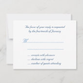 Carte de réponse aux flocons de neige de mariage d (Dos)