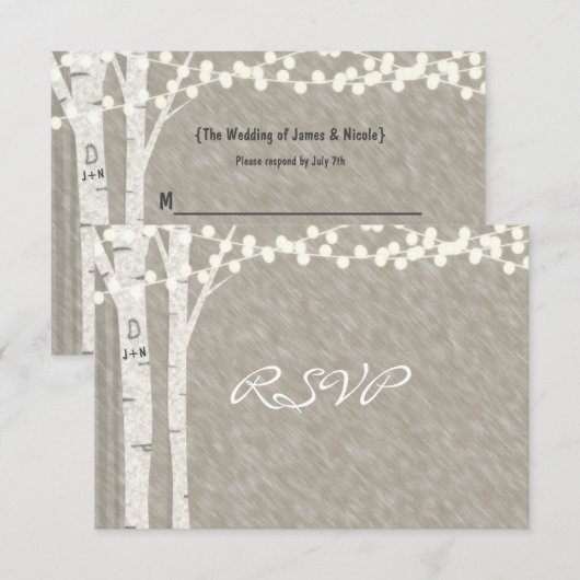 Carte de réponse aux guirlandes de lumières d'arbr (Devant / Derrière)