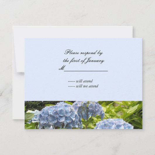 Carte de réponse aux Hortensias Bleus (Devant)