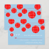 Carte de réponse aux lanternes en papier chinoises (Devant / Derrière)