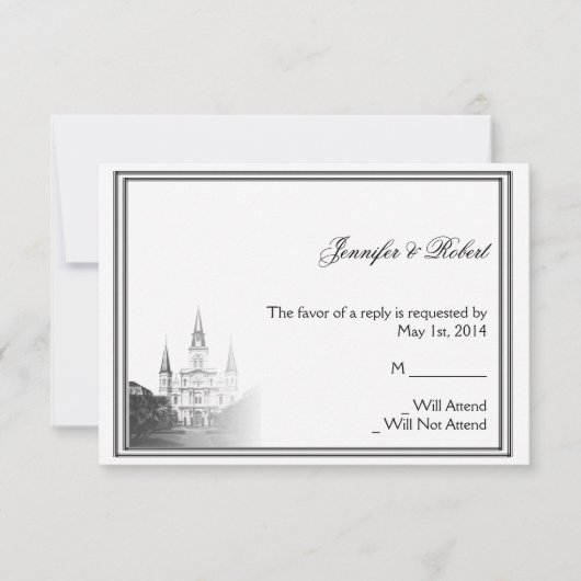 Carte de réponse aux mariages de destination de la (Devant)