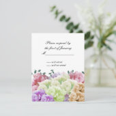 Carte de réponse aux pivoines multicolores (Debout devant)